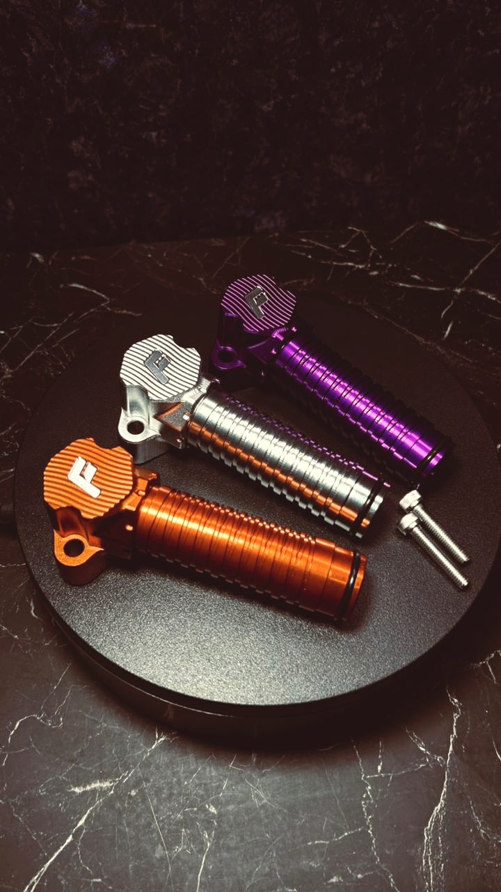 Coolpro billet cooling line — orange, purple, silver